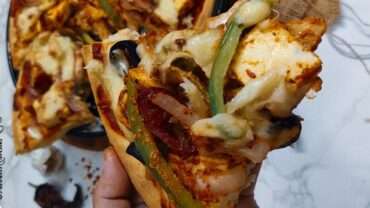 Paneer Tikka Pizza (No-Knead Pizza) – paneer pizza recipe