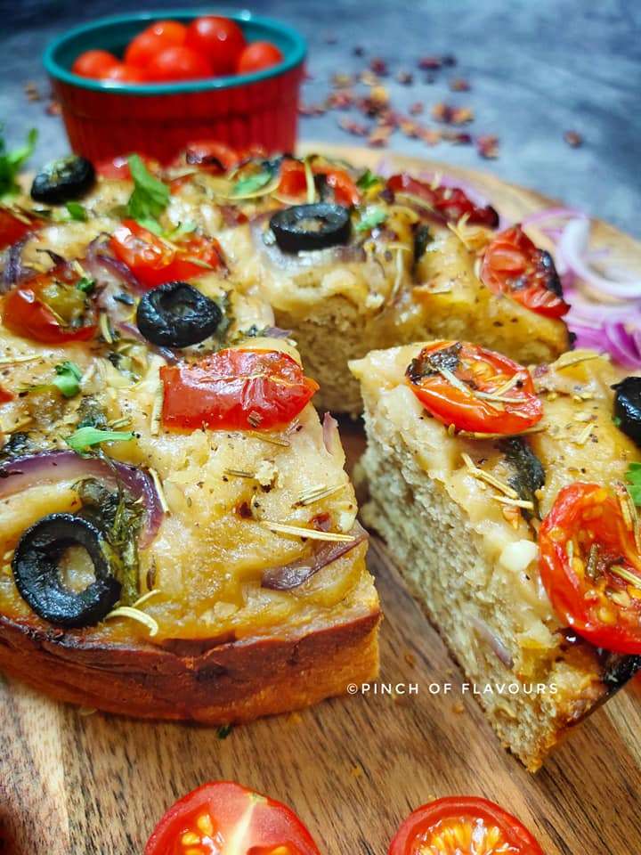 Foccacia Recipe - Tomato & Olive