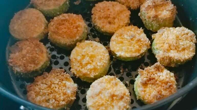 Air Fryer Cucumber Fritters - Air Fried Cucumber Recipe