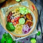 Home Made Salad - Mediterranean Quinoa Patties & Hummus buddha bowl (Vegan And Gluten-Free)