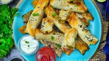 Turkish Air Fried Borek | Vegan spinach and cheese rolls | Vegan snacks