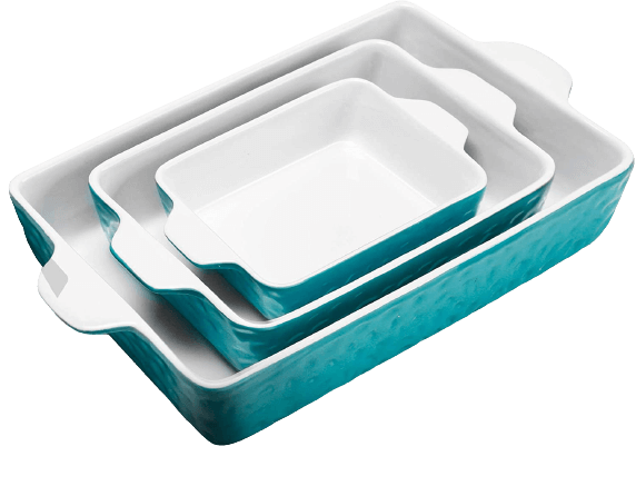 IPOW 3-Piece Ceramic Baking Dish