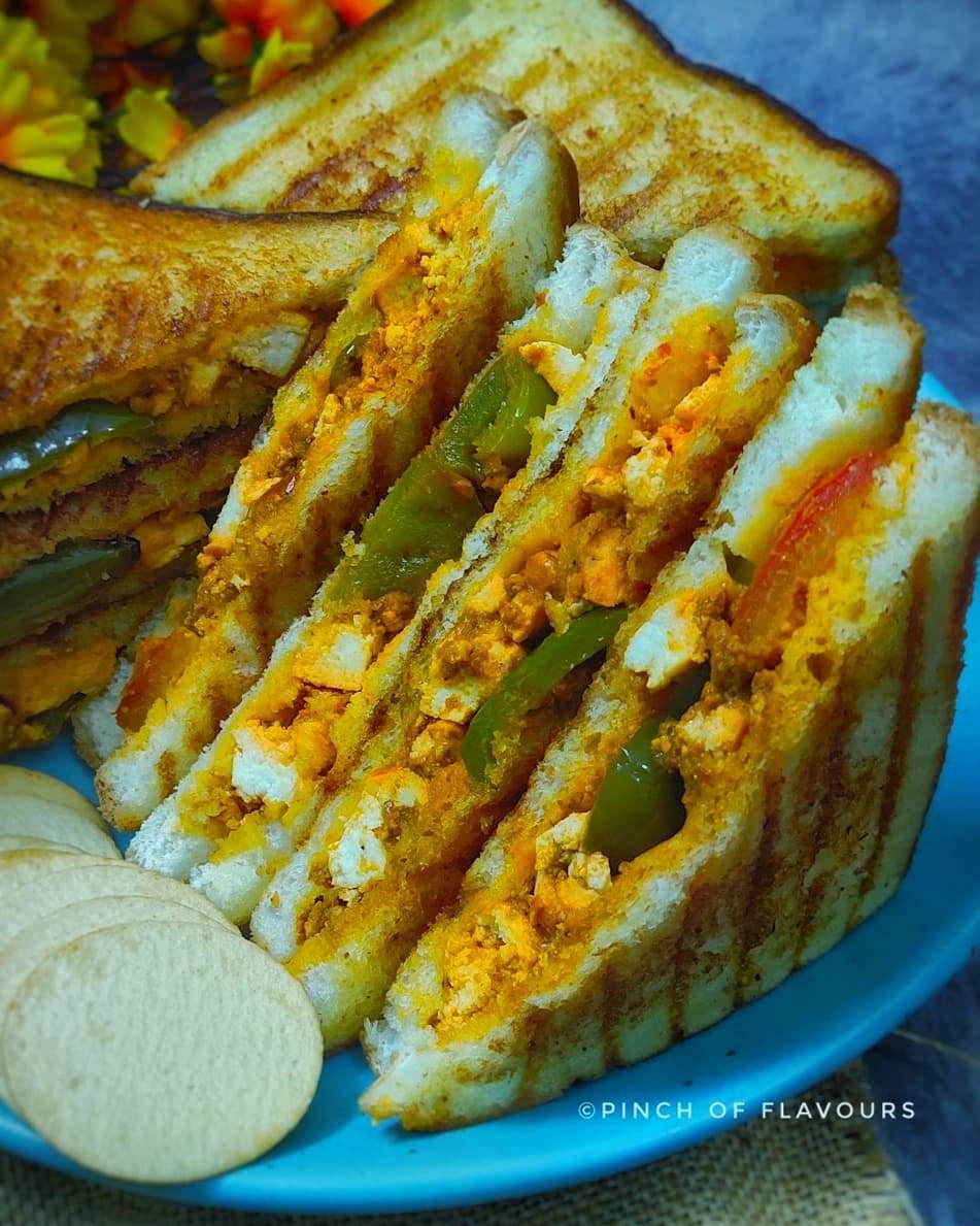 Paneer Tikka Grilled Sandwich