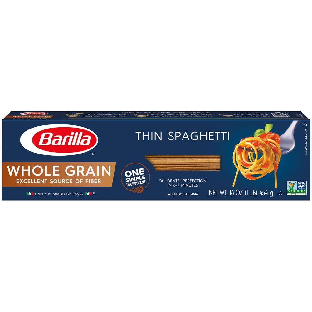 Barilla Whole Grain Pasta, Thin Spaghetti,