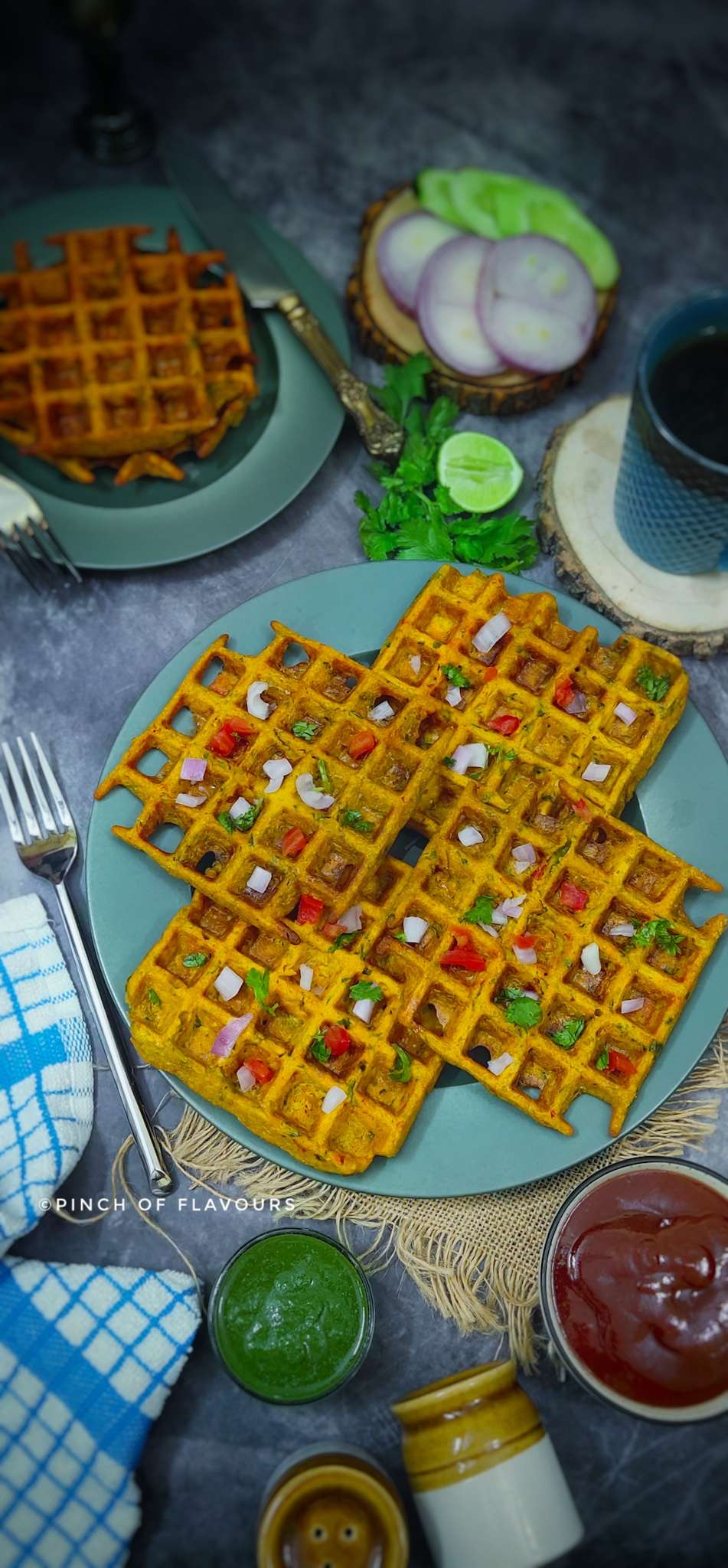 Savoury Waffles With Vegetables