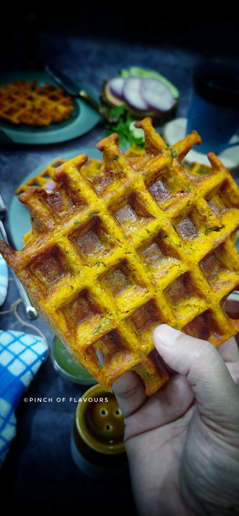 Savoury Waffles With Vegetables