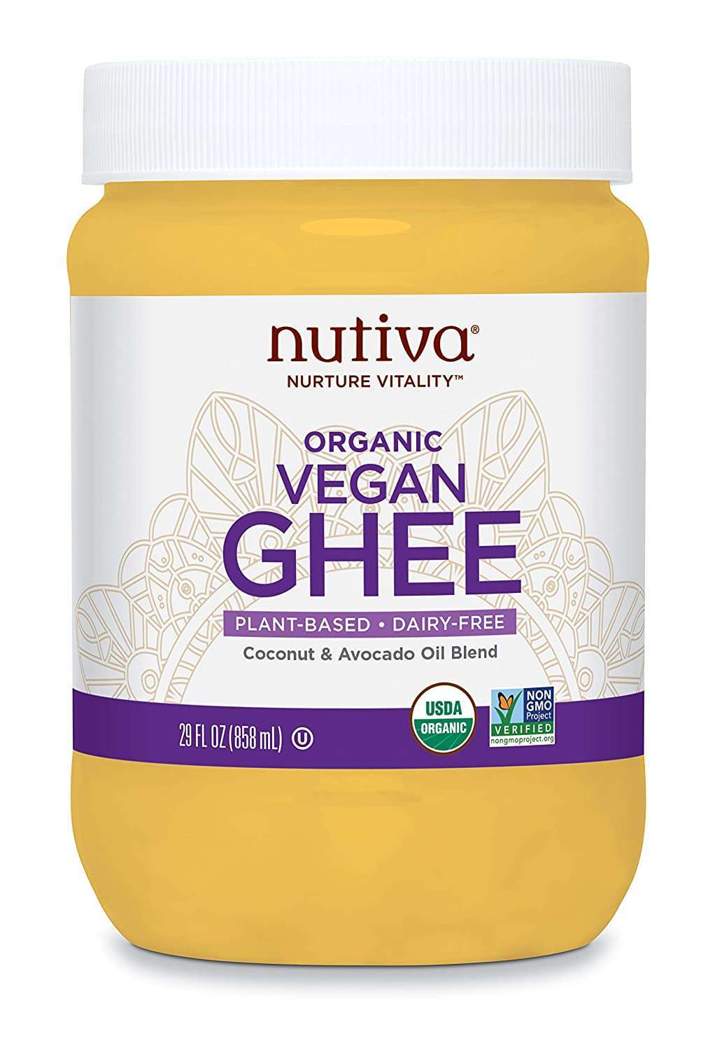 Nutiva Organic Vegan Plant-Based Ghee, 29 Ounce PET | USDA Organic, Non-GMO | Vegan, Gluten-Free, Dairy-Free, Soy-Free and Keto Certified |
