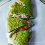 Spinach Crepes With Avocado And Cheese