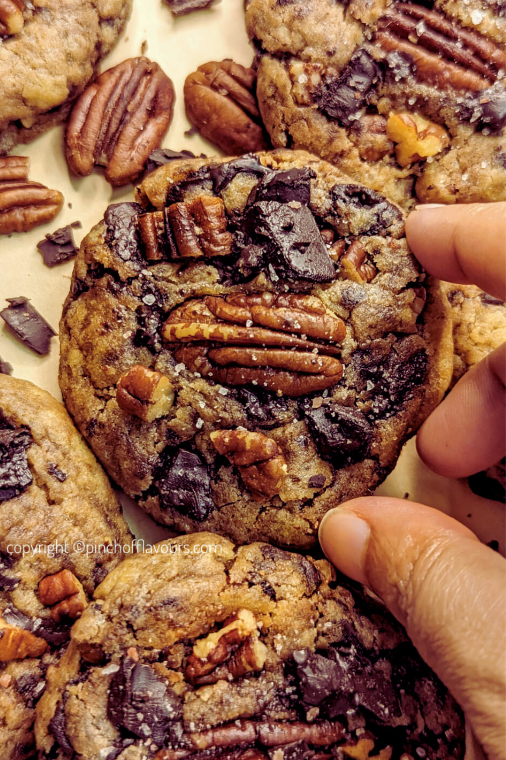 Air Fryer Brown Butter Pecan Cookies With Chocolate Chunks